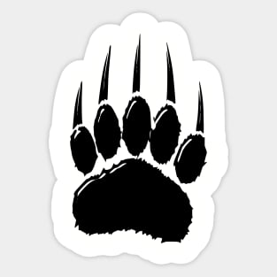 Shiny Black Bear Paw Print Sticker